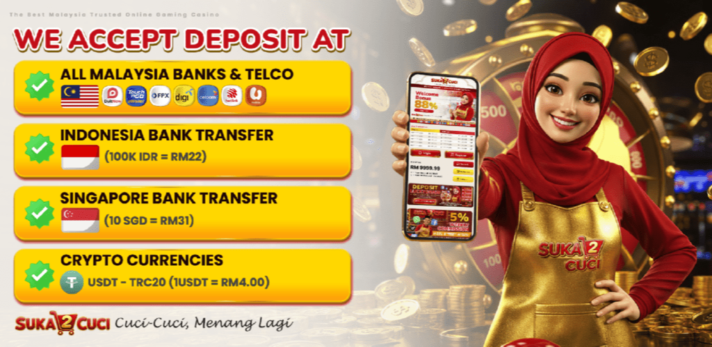 Payment Methods Accepted at Suka2Cuci Casino